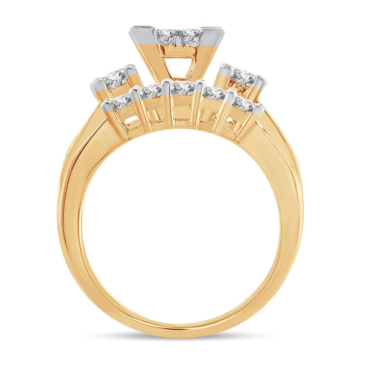 14K  3.00 CT  PRINCESS CUT Diamond  BRIDAL  RING