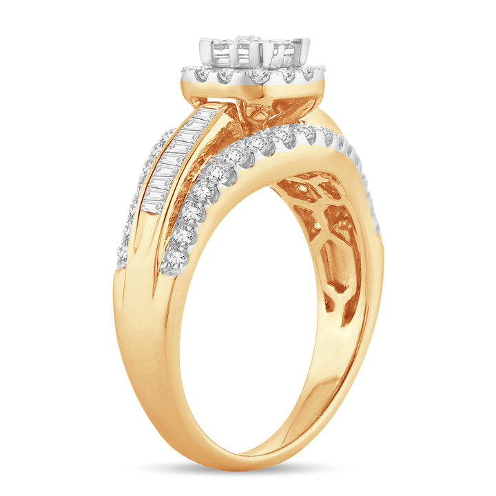 14K 2.00CT PR/CT Diamond BRIDAL RING