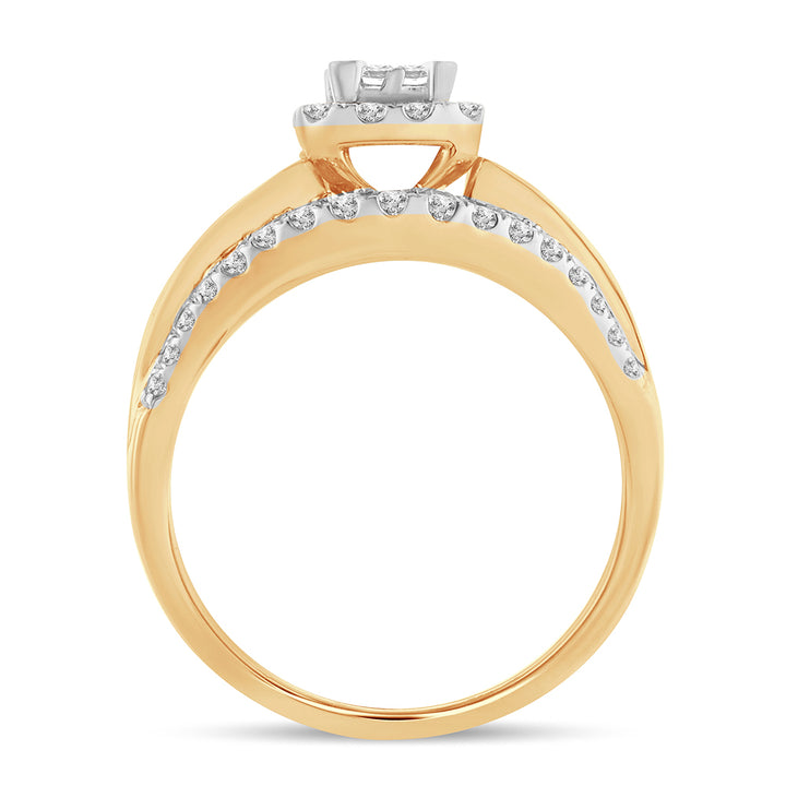 14K 1.00CT Princess Cut Diamond Bridal Ring