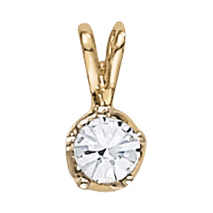 14K White Gold 1/3 CT Round Diamond Pendant Necklace