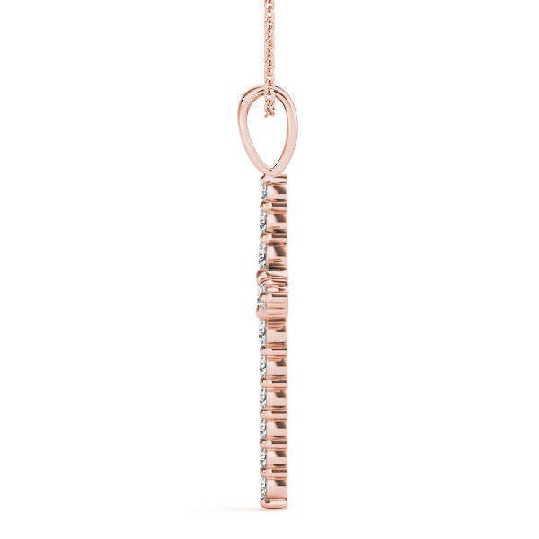 14K Rose Gold Diamond Cluster Pendant