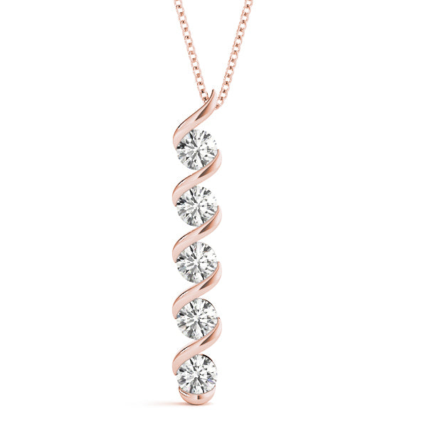 18K Rose Gold 1 CT Diamond Fashion Pendant