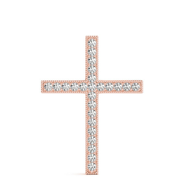Rose Gold Diamond Cross Pendant - 0.25 ctw