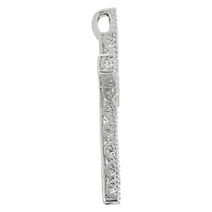 14K White Gold Diamond Cross Pendant