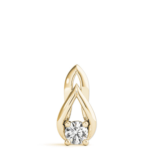 14K Yellow Gold Round Diamond Solitaire Pendant