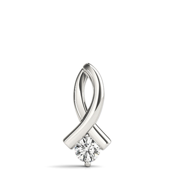 18K White Gold 1/3 ct Diamond Solitaire Pendant