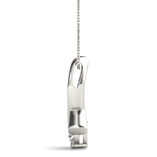 18K White Gold 1/3 ct Diamond Solitaire Pendant