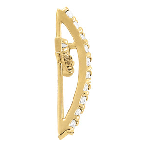 14K White Gold Diamond Cross Pendant