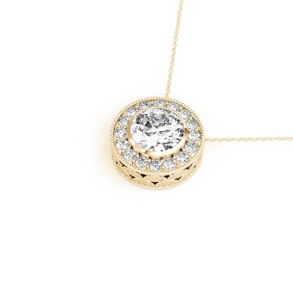 18K Yellow Gold 1 ct Diamond Halo Pendant