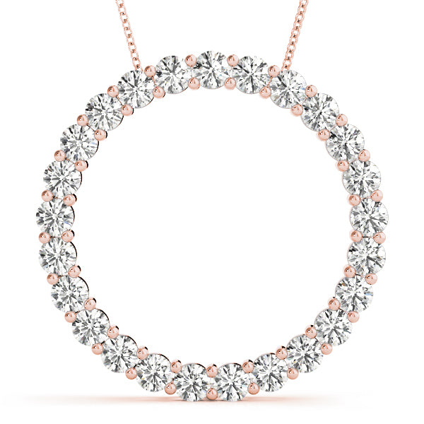 Rose Gold 1.5 CT Diamond Circle Pendant