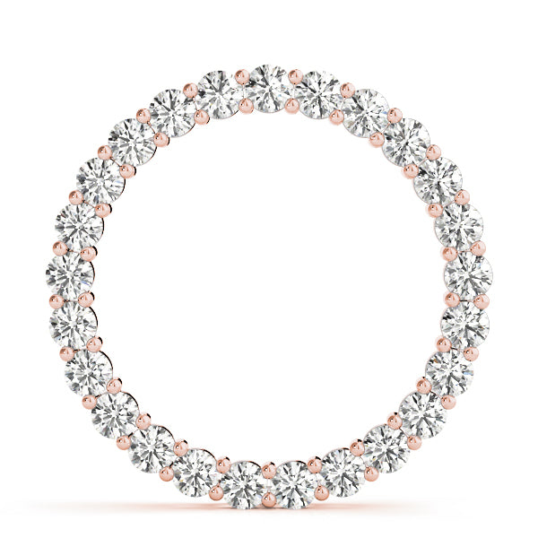 14K Rose Gold Round Diamond Circle Pendant