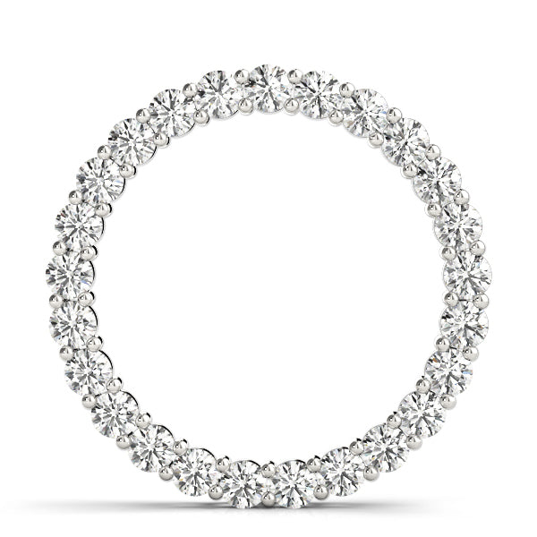 18K White Gold Diamond Circle Pendant Necklace
