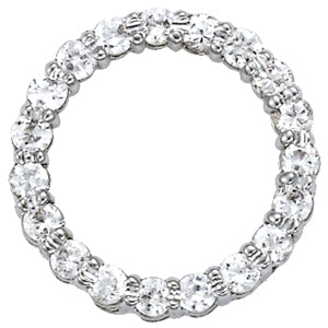 18K White Gold Diamond Circle Pendant Necklace