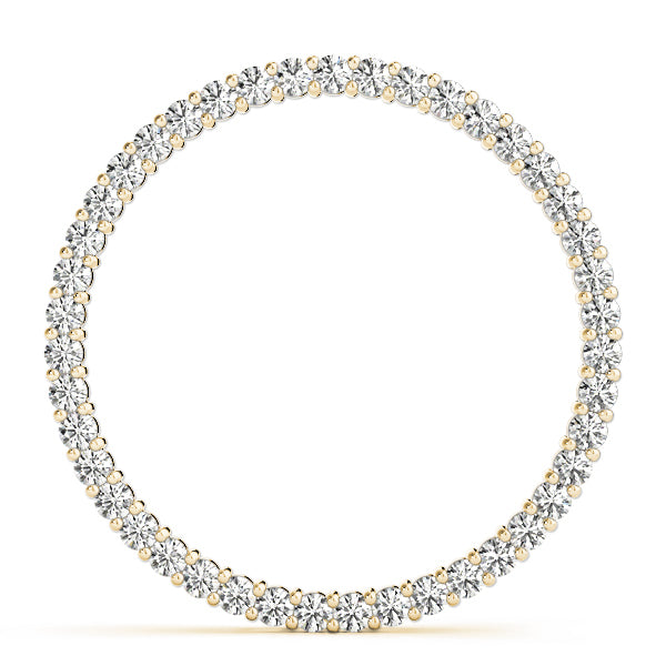 14K Yellow Gold Round Diamond Circle Pendant