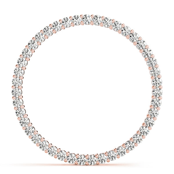 14K Rose Gold Round Diamond Circle Pendant
