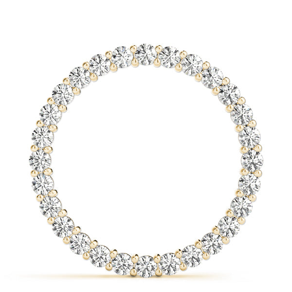 18K Yellow Gold Round Diamond Circle Pendant