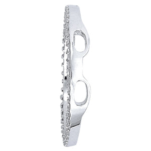 14K White Gold Round Diamond Circle Pendant