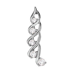 14K White Gold Diamond Journey Pendant