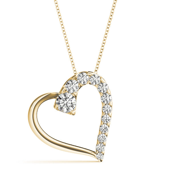 14K Yellow Gold Diamond Cluster Fashion Pendant