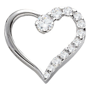 14K White Gold 1 CT Diamond Fashion Pendant