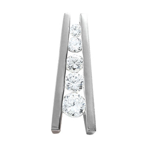 Platinum 1 CT Diamond Journey Pendant Necklace