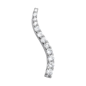 18K White Gold Round Diamond Journey Pendant
