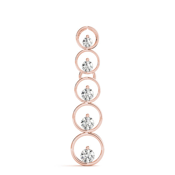 14K Rose Gold 1 CT Diamond Journey Pendant