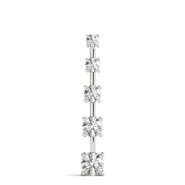 14K White Gold 1 CT Diamond Journey Pendant