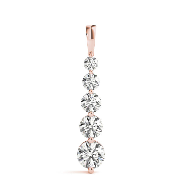14K Rose Gold Diamond Journey Pendant