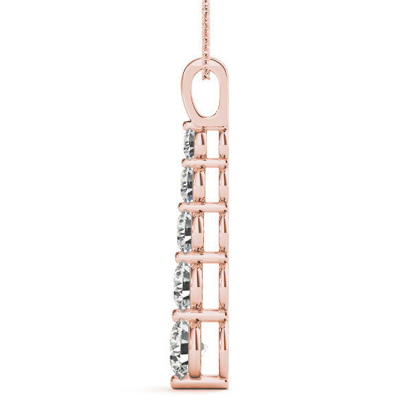14K Rose Gold Diamond Journey Pendant