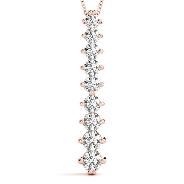 14K Rose Gold Diamond Journey Pendant