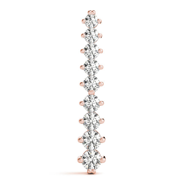 18K Rose Gold Round Diamond Journey Pendant