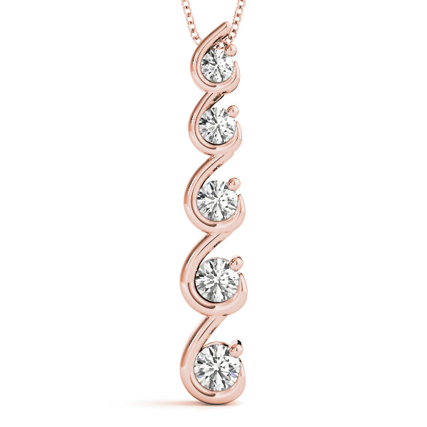 14K Rose Gold Diamond Journey Pendant