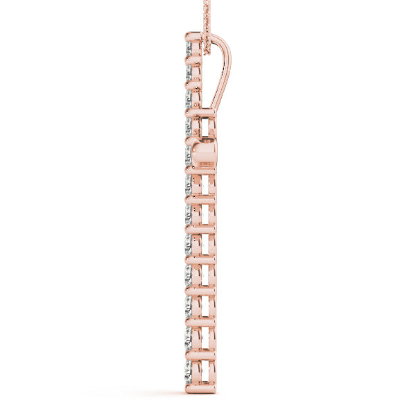 14K Rose Gold Multi-Diamond Fashion Pendant