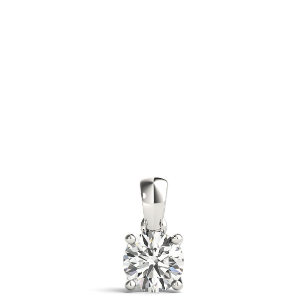 Platinum 1 CT Round Diamond Solitaire Pendant