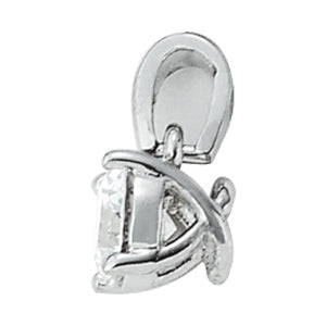 18K White Gold 1ct Round Diamond Pendant