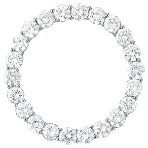 Platinum Round Diamond Circle Pendant