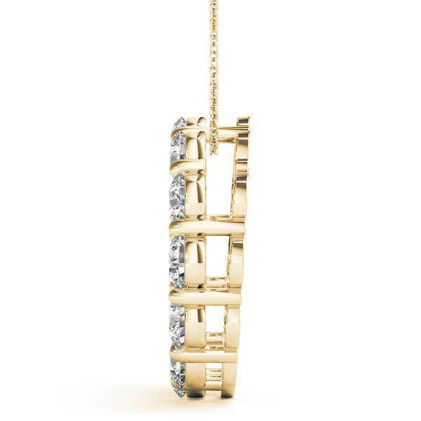 18K Yellow Gold Diamond Circle Pendant - 3 CTW