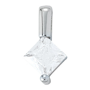 14K White Gold 0.05ct Square Diamond Pendant