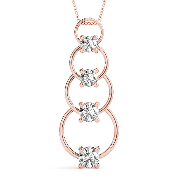 14K Rose Gold Diamond Journey Pendant