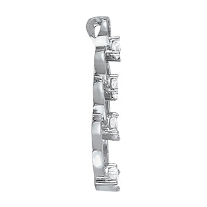 18K White Gold Round Diamond Journey Pendant