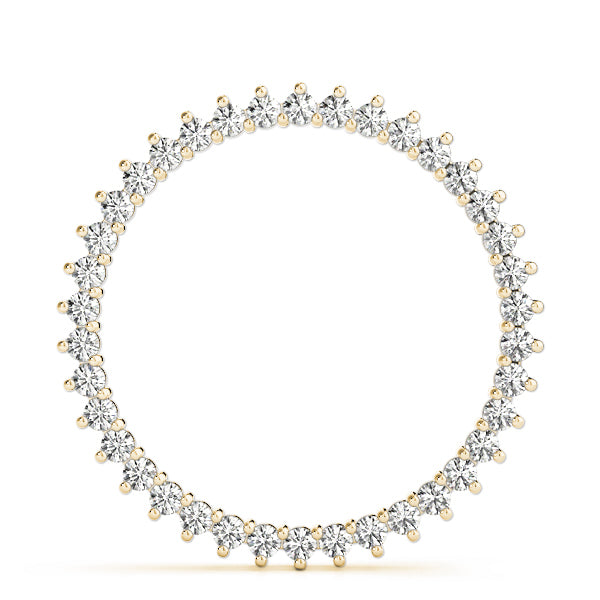 18K Yellow Gold Round Diamond Circle Pendant