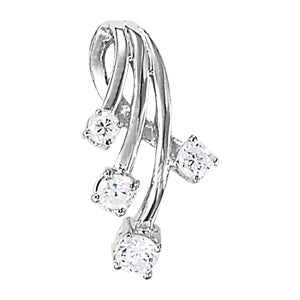 18K White Gold Round Diamond Journey Pendant