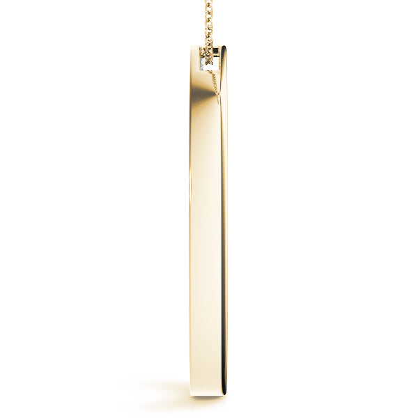 14K Yellow Gold Multi-Diamond Circle Pendant