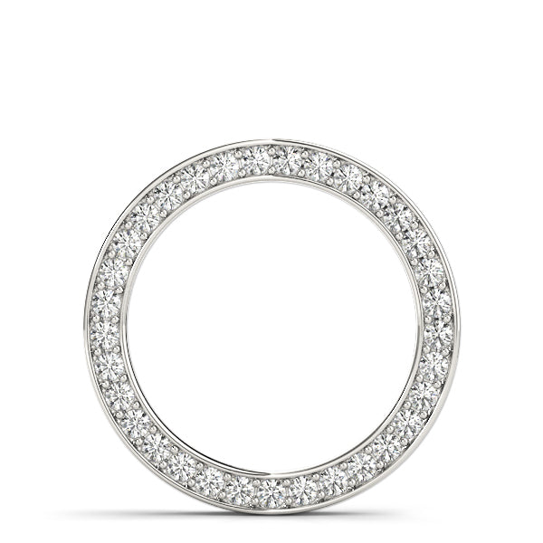 18K White Gold Round Diamond Circle Pendant