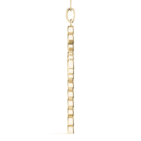 14K Yellow Gold Diamond Cross Pendant