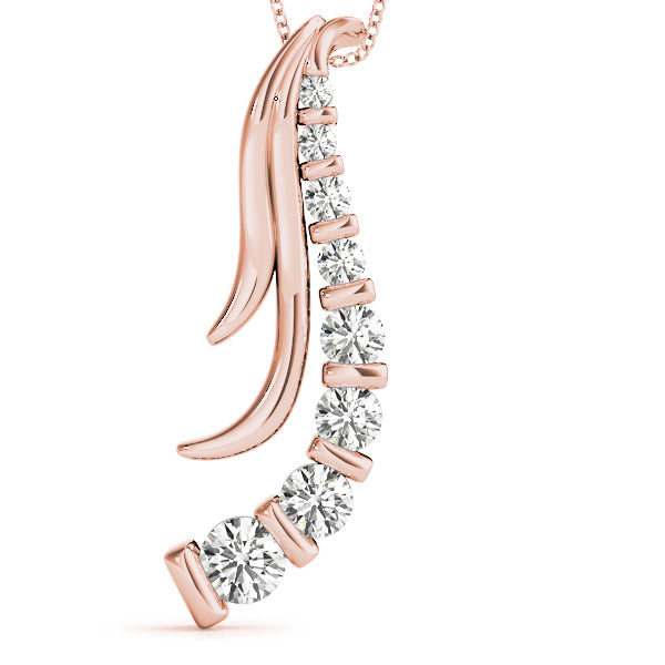 14K Rose Gold Diamond Journey Pendant