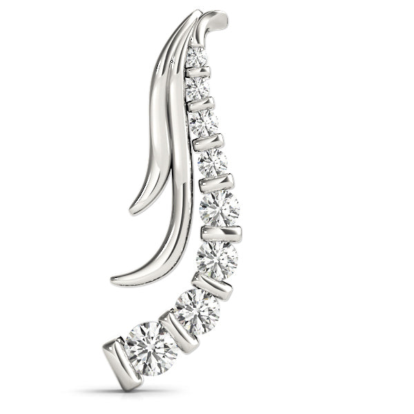 18K White Gold Round Diamond Fashion Pendant