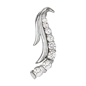 18K White Gold Round Diamond Fashion Pendant
