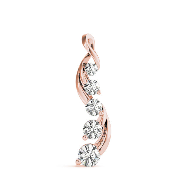 14K Rose Gold Diamond Journey Pendant Necklace